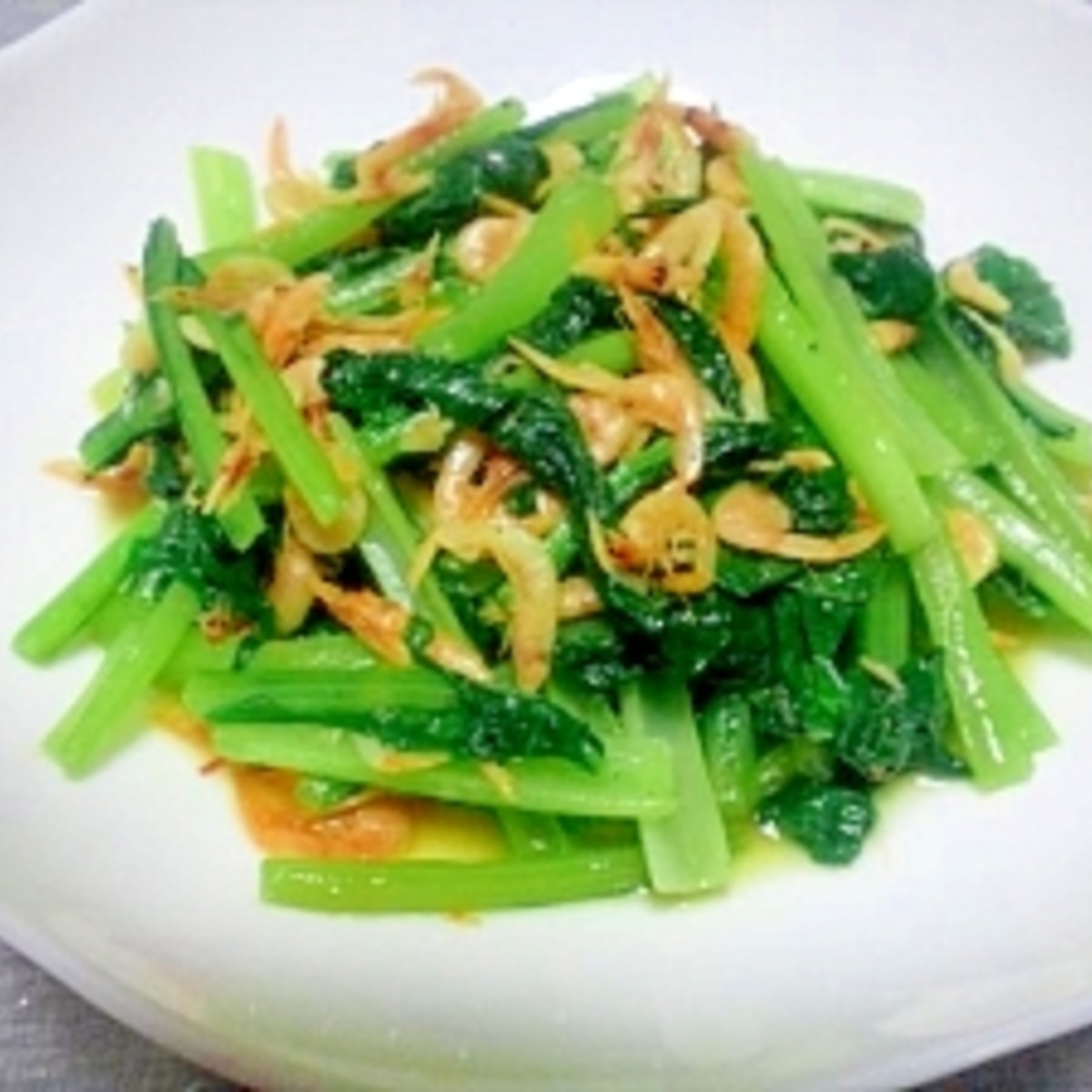 桜えびと小松菜の炒め物 レシピ 作り方 By Barba 楽天レシピ